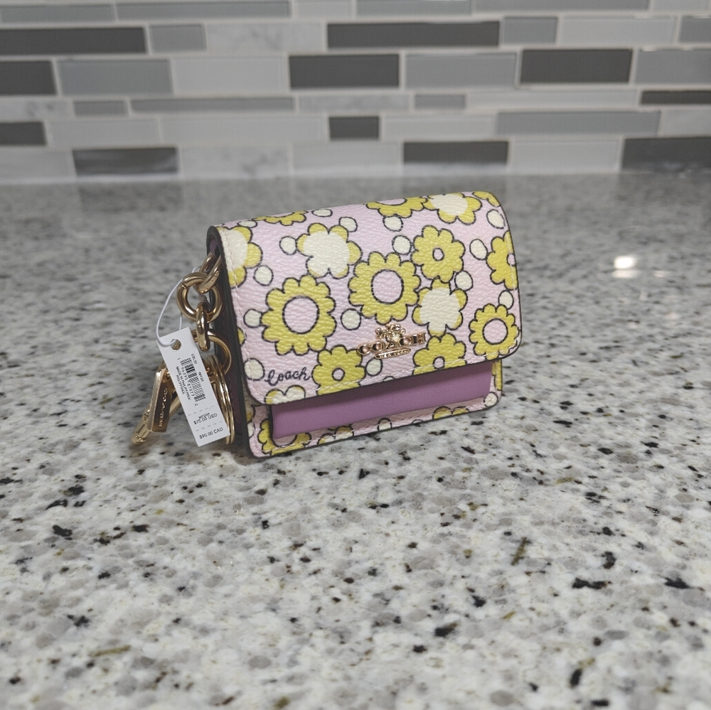 Coach Mini Klare Bag Charm (Blocked Floral Print)